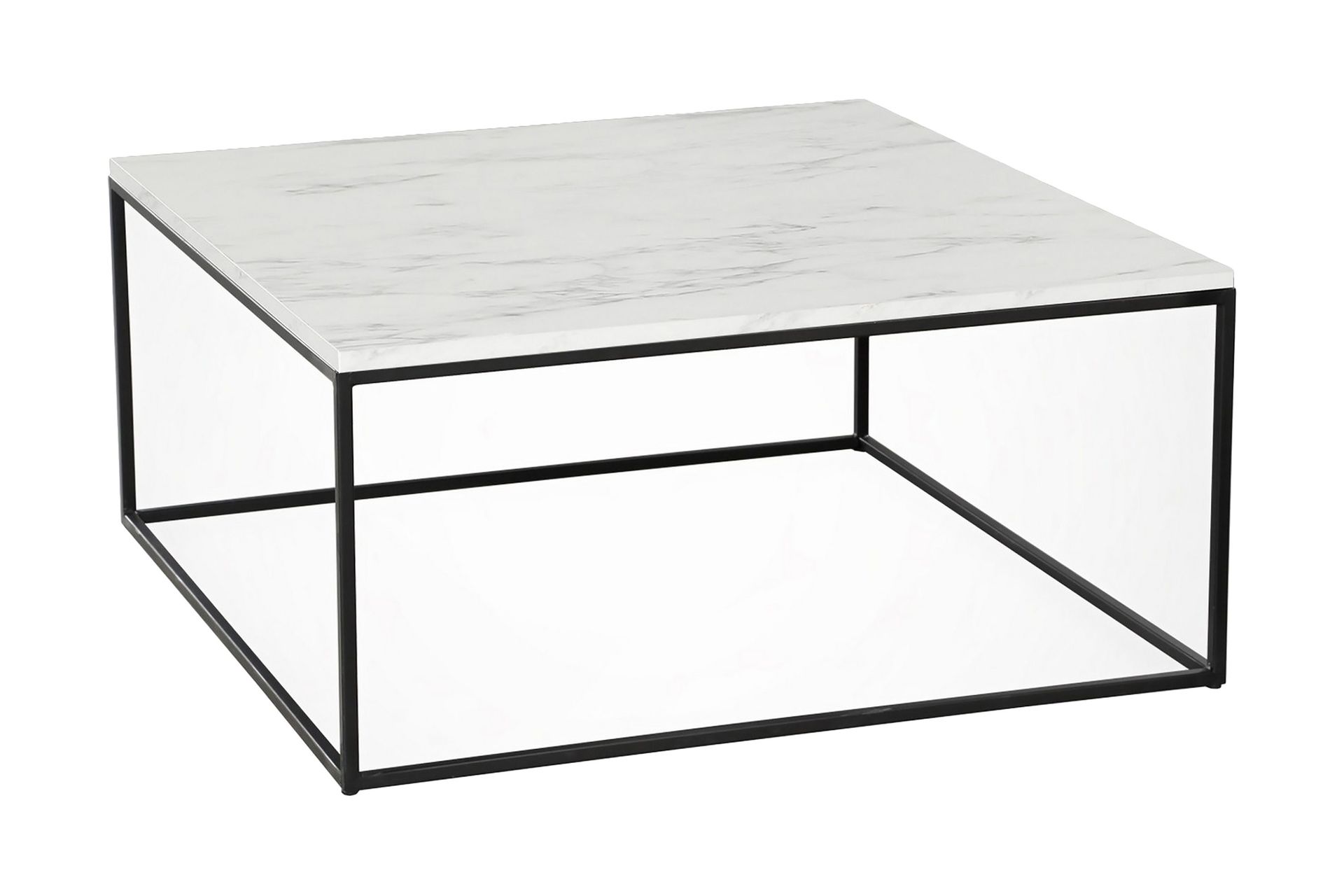 Falan Sofabord 75 cm Marmormønster - Hvit/Svart