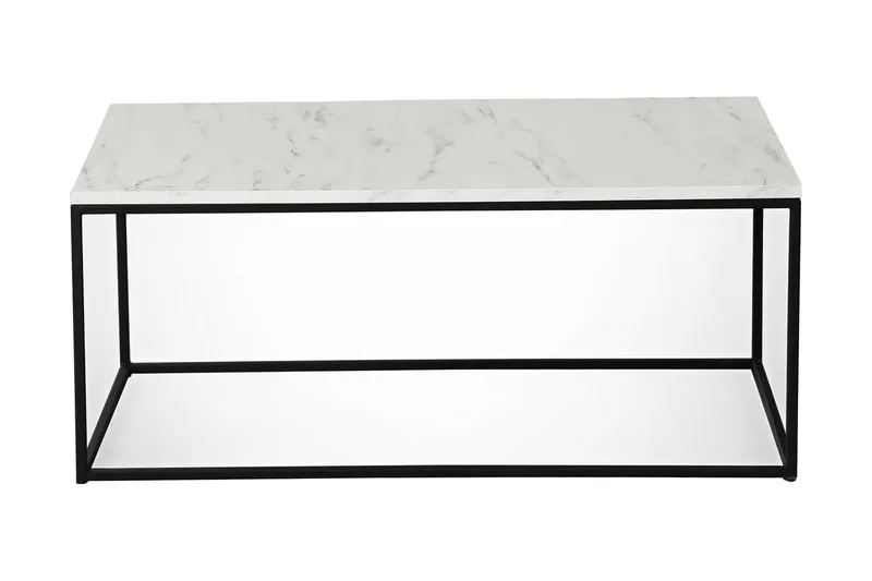 Falan Sofabord 95 cm Marmormønster, Hvit/Svart/Grå