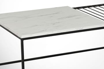 Falan Sofabord 95 cm Marmormønster Ribbor - Hvit/Svart - Møbler - Bord - Sofabord