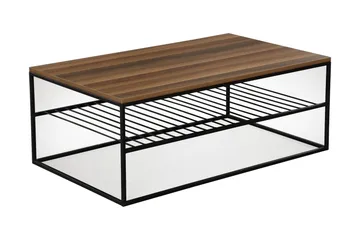 Falan Sofabord 95 cm med Hylle Ribber - Brun - Møbler - Bord - Sofabord