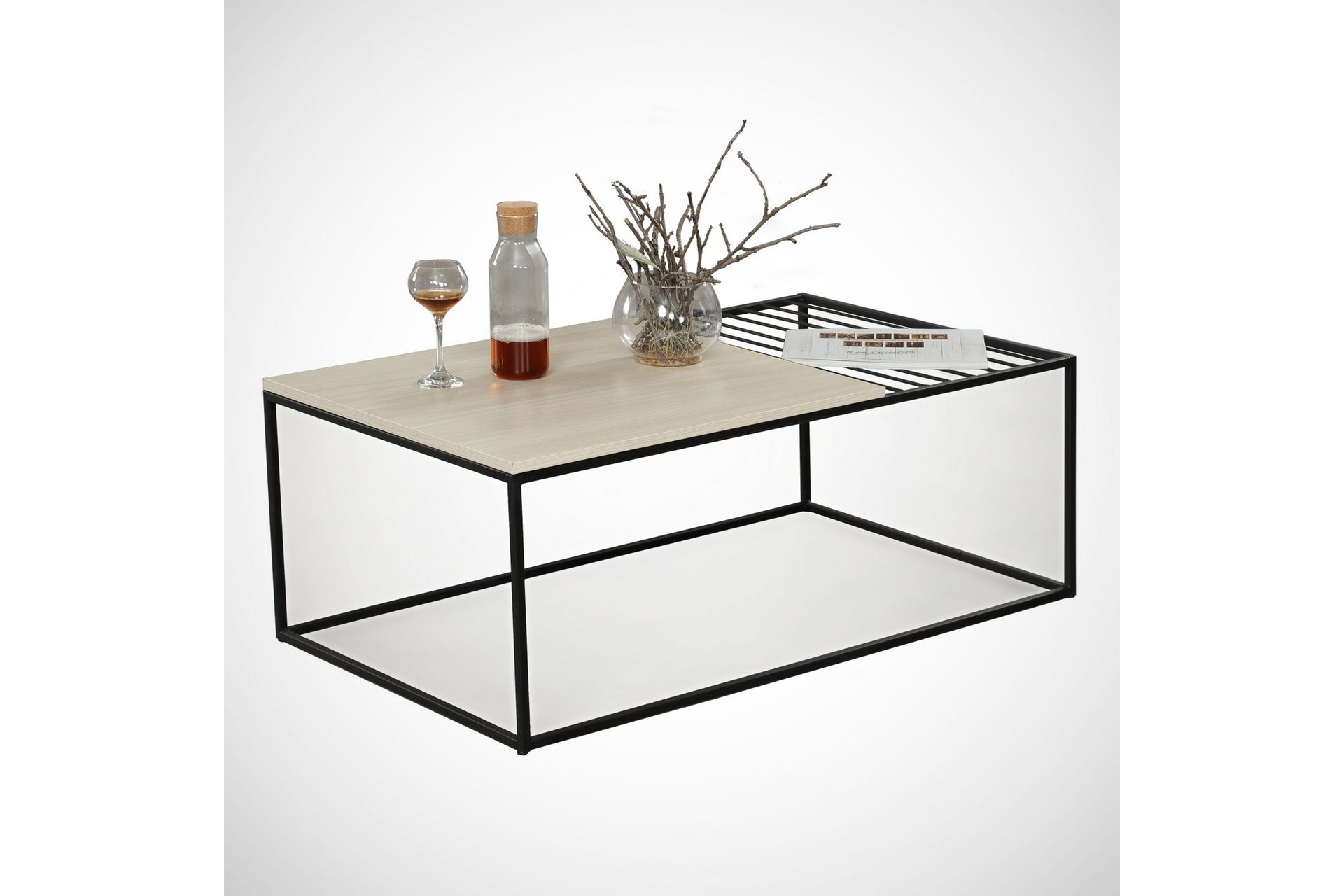 Falan Sofabord 95 cm Ribber - Beige - Møbler - Bord - Sofabord