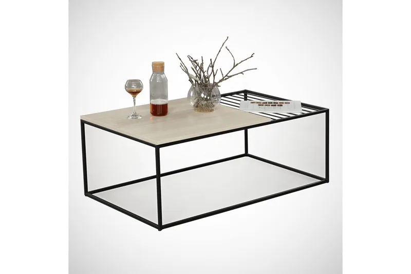 Falan Sofabord 95 cm Ribber - Beige - Møbler - Bord - Sofabord