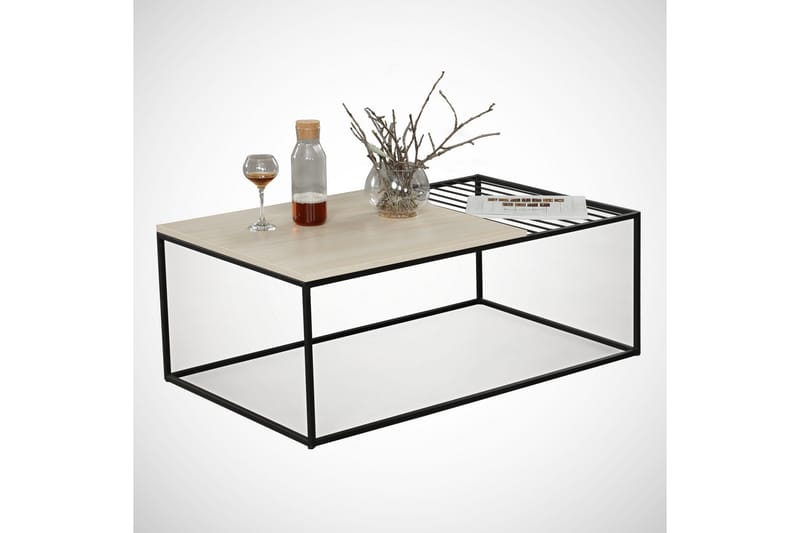 Falan Sofabord 95 cm Ribber - Beige - Møbler - Bord - Sofabord