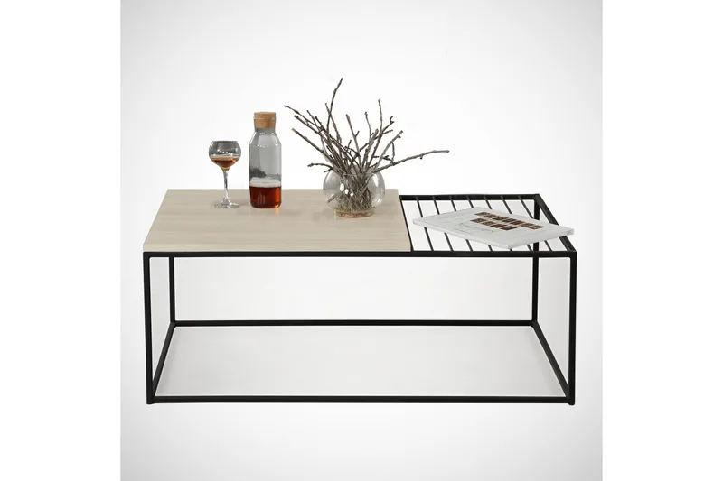 Falan Sofabord 95 cm Ribber - Beige - Møbler - Bord - Sofabord