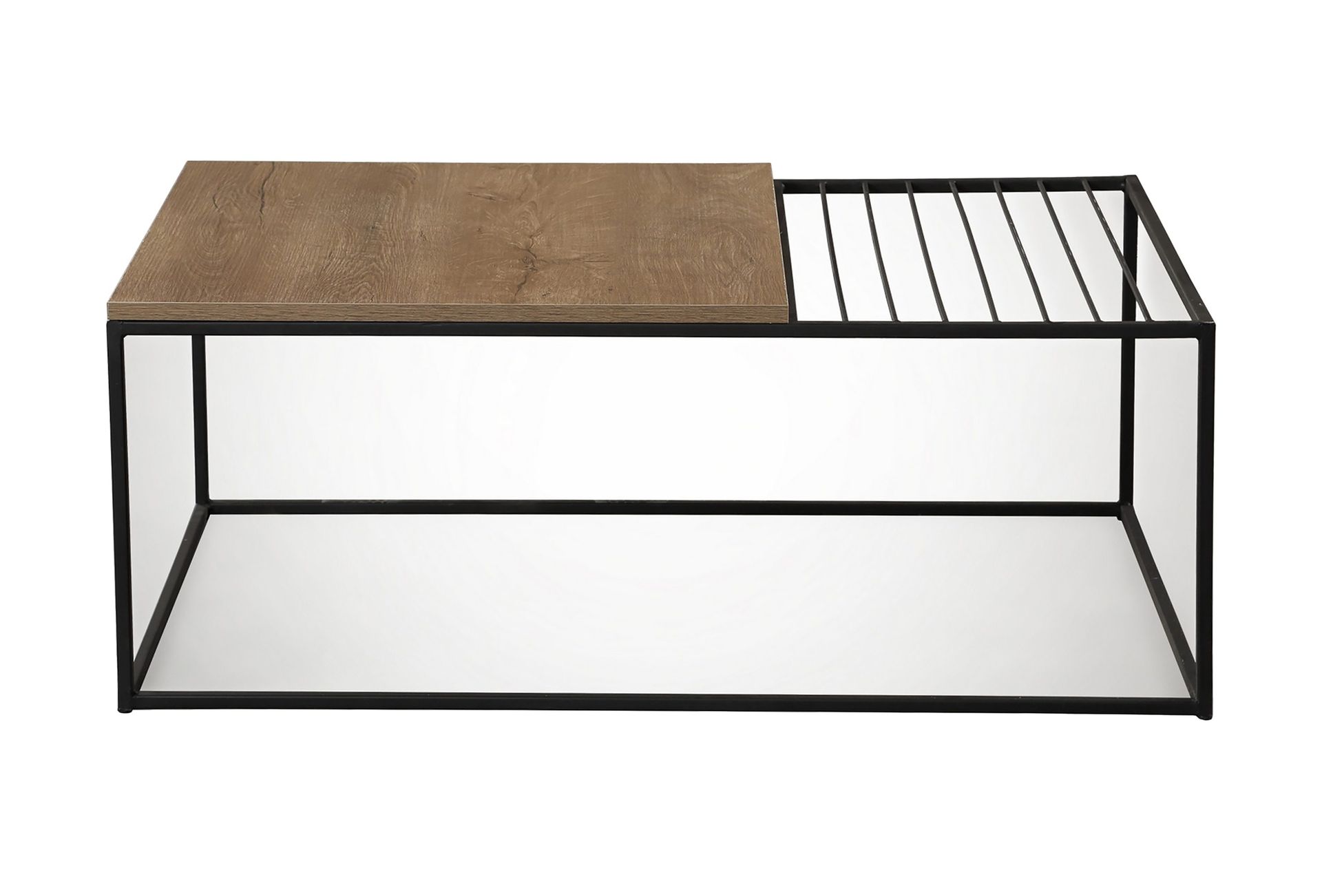 Falan Sofabord 95 cm Ribber - Eik/Brun