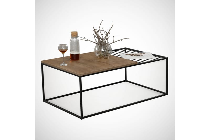 Falan Sofabord 95 cm Ribber - Eik/Brun - Møbler - Bord - Sofabord