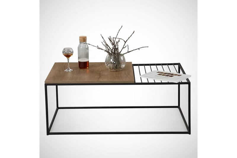 Falan Sofabord 95 cm Ribber - Eik/Brun - Møbler - Bord - Sofabord