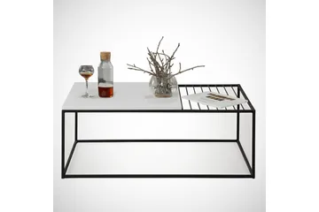 Falan Sofabord 95 cm Ribbor - Hvit/Svart - Møbler - Bord - Sofabord