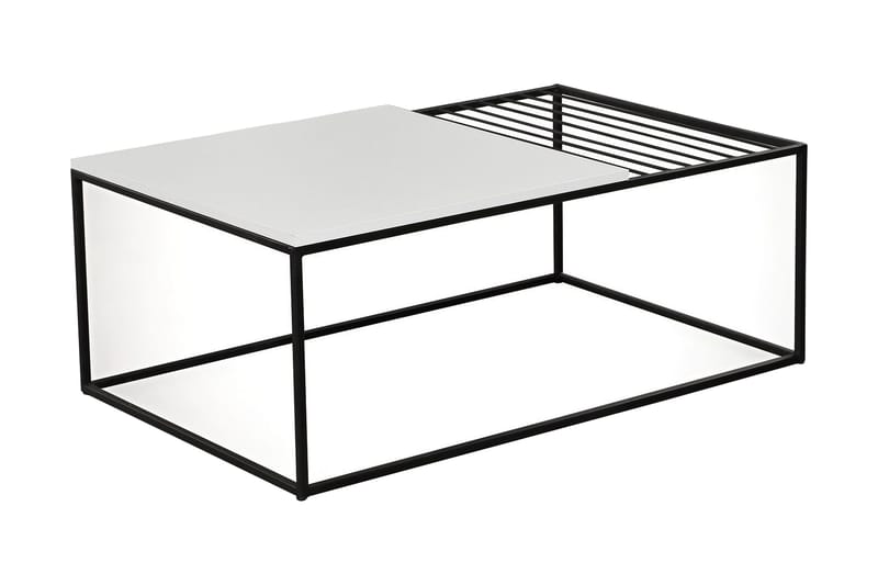 Falan Sofabord 95 cm Ribbor - Hvit/Svart - Møbler - Bord - Sofabord