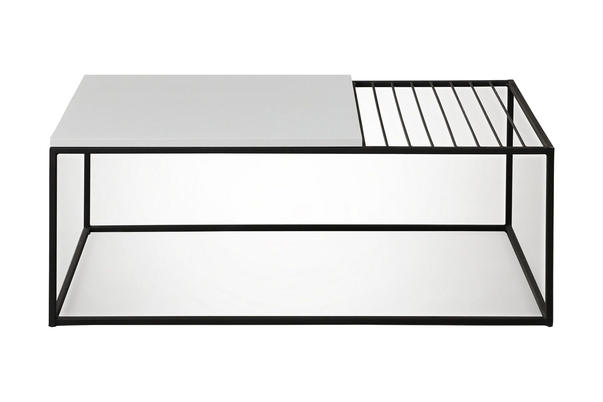 Falan Sofabord 95 cm Ribbor - Hvit/Svart