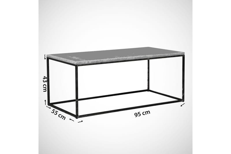 Falan Sofabord 95 X 55 cm Marmormønster - Svart - Møbler - Bord - Sofabord