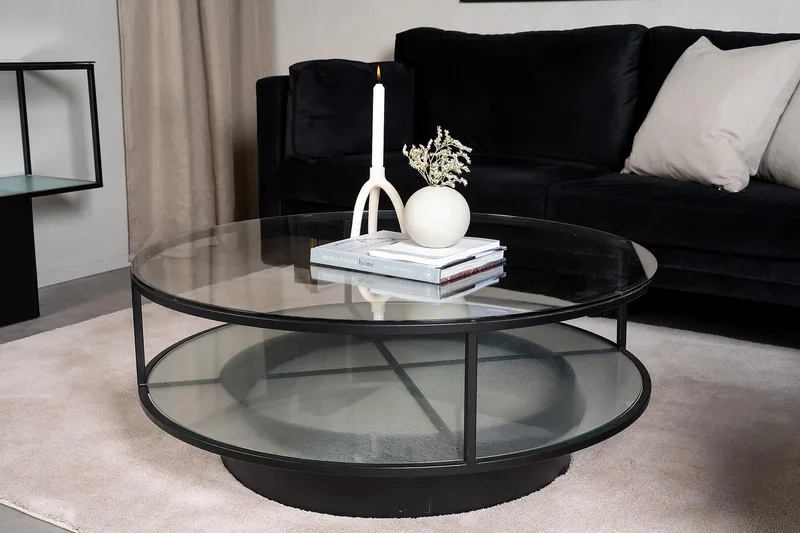 Falsterbo Sofabord Rundt 100 cm - Transparent - Møbler - Bord - Sofabord