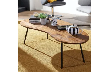 Fanks Sofabord 122 cm Njurformat - Massivt Tre/Svart - Møbler - Bord - Sofabord