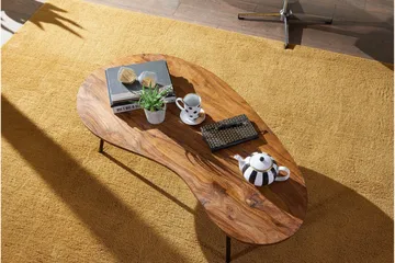 Fanks Sofabord 122 cm Nyreformet - Massivt Tre/Svart - Møbler - Bord - Sofabord