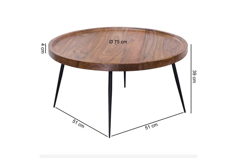 Forcell Sofabord 75 cm - Brun - Møbler - Bord - Sofabord