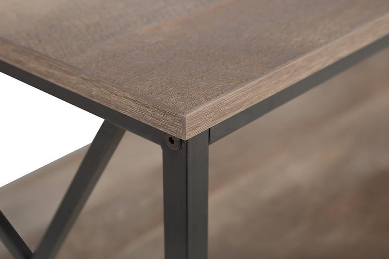 Forresa Sofabord 120 cm med Oppbevaringshylle - Mørkebrun/Svart - Møbler - Bord - Sofabord
