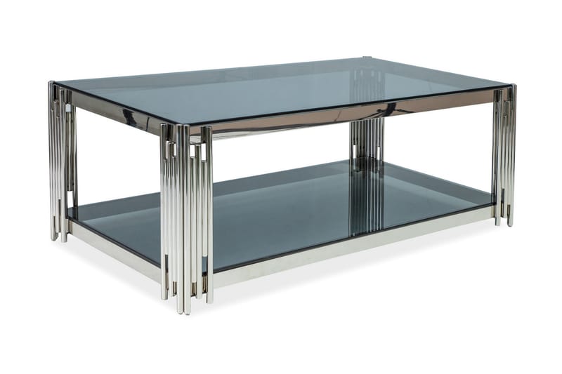 Fossilana Sofabord 120 cm - Glass/Sølv - Sofabord