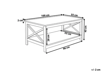 Fostia Sofabord 100 cm med Oppbevaringshylle - Hvit - Møbler - Bord - Sofabord