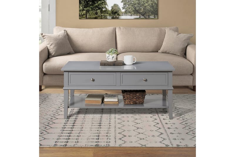 Franklin Sofabord 105 cm med Oppbevaringshylle + 2 Skuffer G - Dorel Home - Møbler - Bord - Sofabord