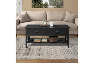 Franklin Sofabord 105 cm med Oppbevaringshylle + 2 Skuffer S - Dorel Home - Møbler - Bord - Sofabord - Sofabord med oppbevaring
