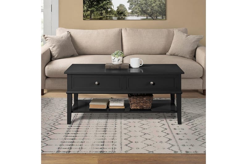 Franklin Sofabord 105 cm med Oppbevaringshylle + 2 Skuffer S - Dorel Home - Møbler - Bord - Sofabord - Sofabord med oppbevaring