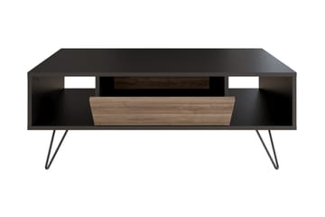 Frascone Sofabord 120 cm med Oppbevaring Hylle+Lucka - Svart/Valnøttsbrun - Møbler - Bord - Sofabord