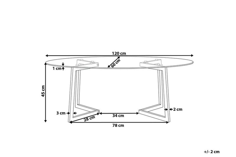 Frechen Sofabord 120 cm - Glass/Gull - Møbler - Bord - Sofabord