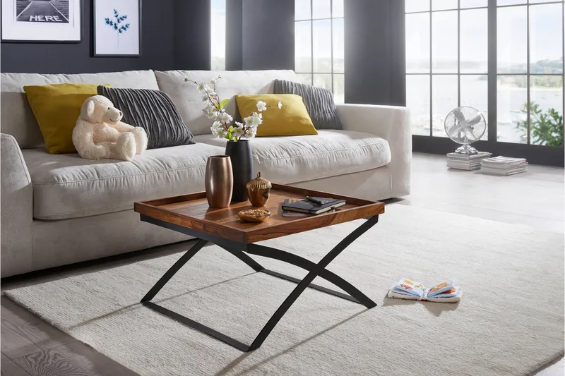 Frederik Sofabord 63 cm - Massivt Tre/Svart - Møbler - Bord - Sofabord