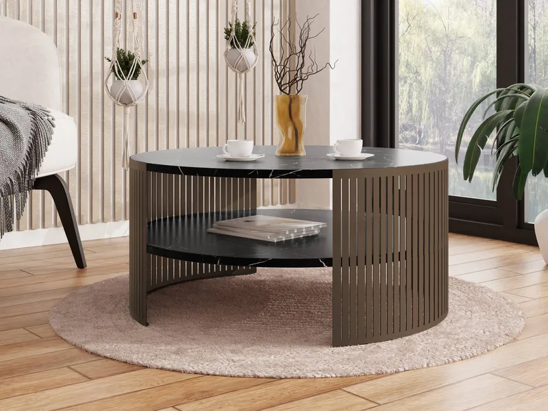 Friend sofabord 75 cm rundt - Brun|svart - Møbler - Bord - Sofabord