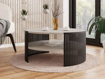 Friend sofabord 75 cm rundt - Svart|beige - Møbler - Bord - Sofabord
