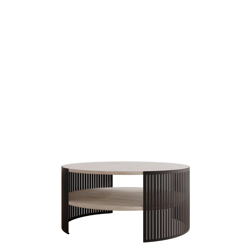 Friend sofabord 75 cm rundt, Svart|beige