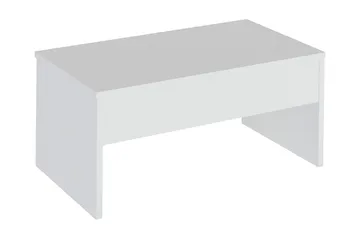Furny Home Sofabord 90 cm Hev- og Senkbart med Oppbevaring - Hvit - Møbler - Bord - Sofabord