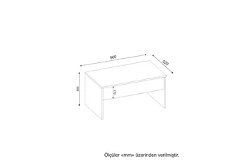 Furny Home Sofabord 90 cm Hev- og Senkbart med Oppbevaring - Hvit - Møbler - Bord - Sofabord