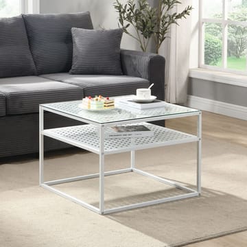 Galaro sofabord 60 cm - Gjennomsiktig og matt hvit - Møbler - Bord - Sofabord - Sofabord med oppbevaring
