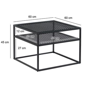 Galaro sofabord 60 cm - Gjennomsiktig og matt svart - Møbler - Bord - Sofabord - Sofabord med oppbevaring