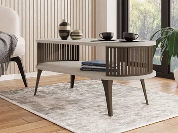 Galia sofabord 100 cm ovalt - Beige|brun - Møbler - Bord - Sofabord