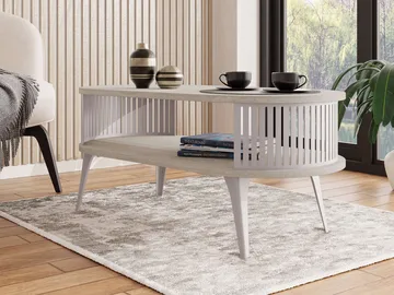 Galia sofabord 100 cm ovalt - Beige|brun - Møbler - Bord - Sofabord