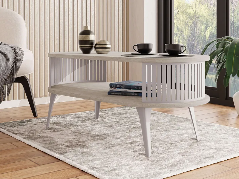 Galia sofabord 100 cm ovalt - Beige|brun - Møbler - Bord - Sofabord