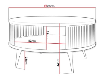 Galia sofabord 75 cm rundt - Svart|brun - Møbler - Bord - Sofabord