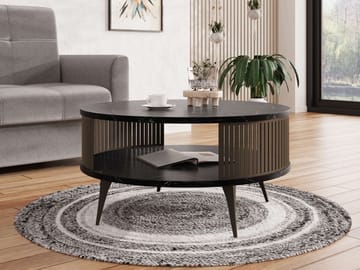 Galia sofabord 75 cm rundt - Svart|brun - Møbler - Bord - Sofabord