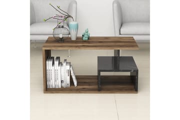 Garavelo salongbord 90 cm med oppbevaring, hyller, marmormønster - Møbler - Bord - Sofabord