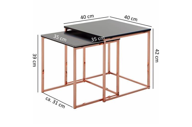Geancarlo Settbord 2-pk 48 cm - Kobber - Møbler - Bord - Sofabord