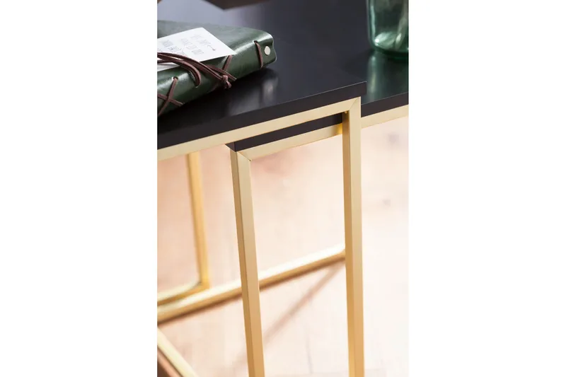 Geancarlo Settbord 48 cm 2 Bord - Svart/Gull - Møbler - Bord - Sofabord