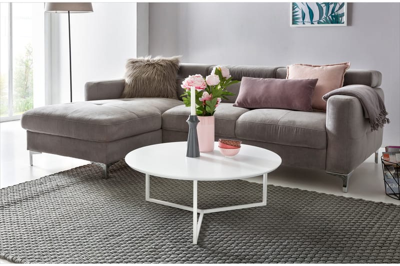 Giamanco Sofabord 80 cm Rundt - Hvit - Møbler - Bord - Sofabord