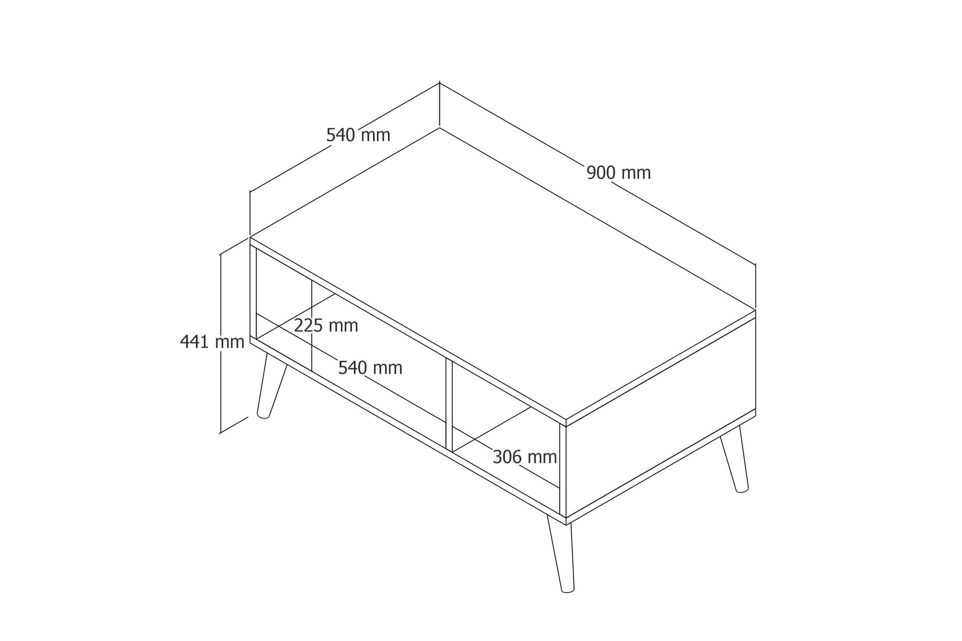 Givrezac Sofabord 90x54x90 cm - Eik - Møbler - Bord - Sofabord