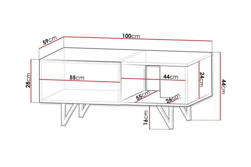 Glenndale Sofabord 59 cm - Hvid - Møbler - Bord - Sofabord