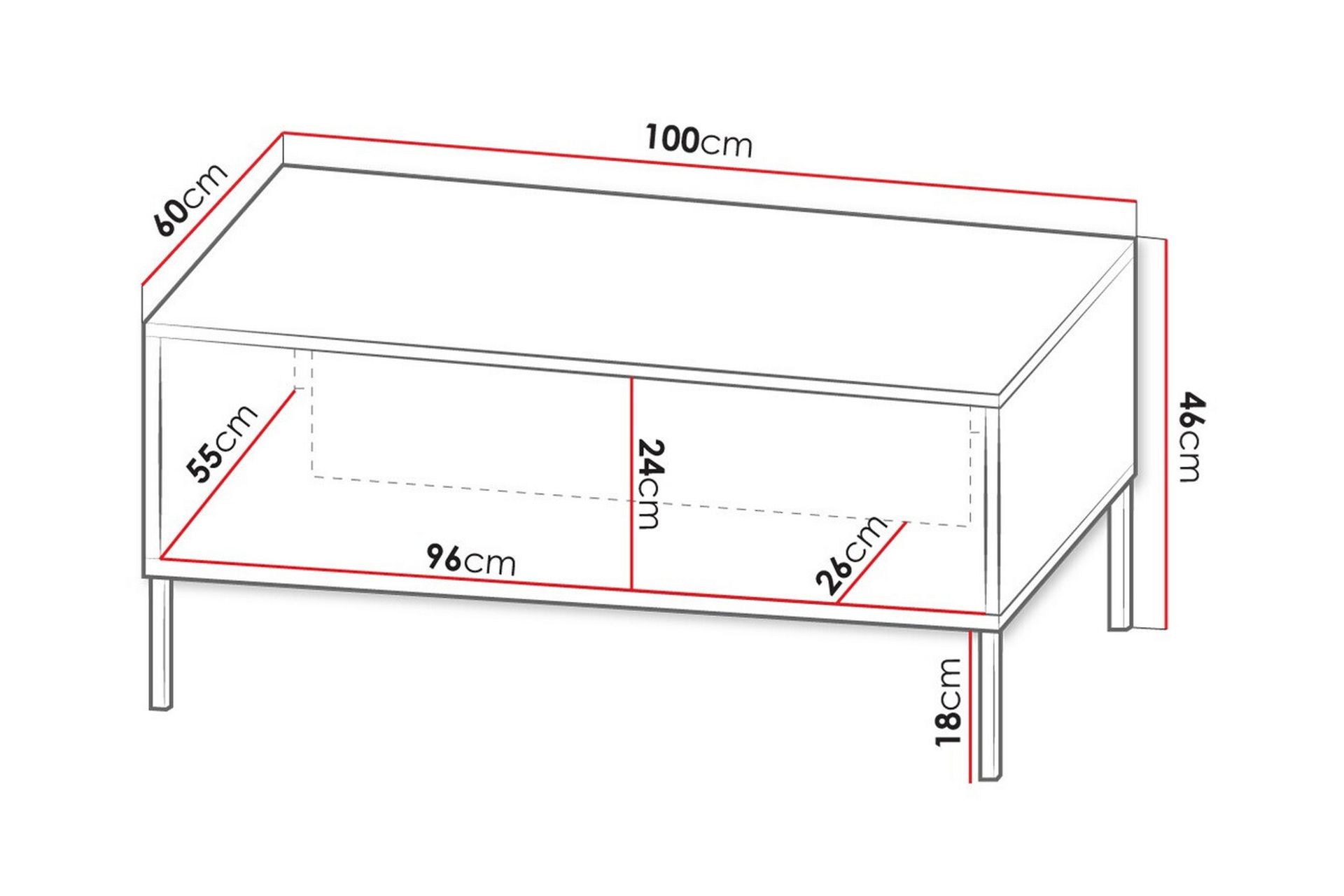 Glenndale Sofabord 60 cm - Hvid - Møbler - Bord - Sofabord