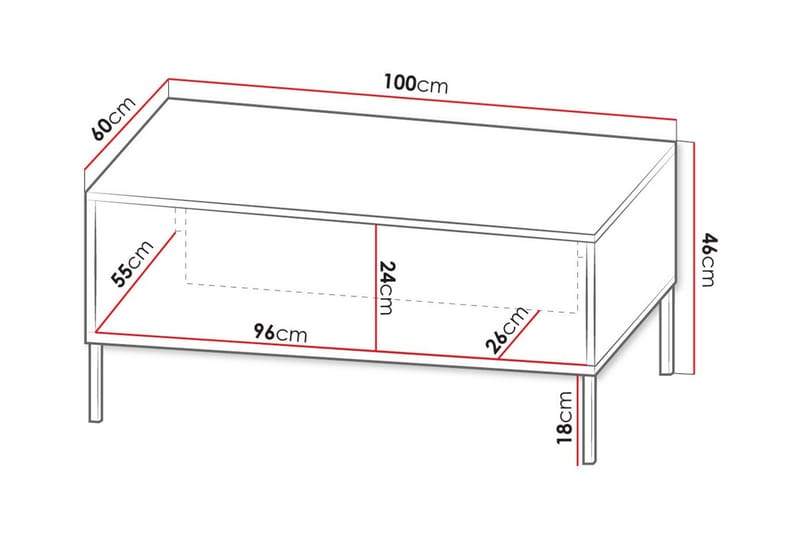 Glenndale Sofabord 60 cm - Hvid - Møbler - Bord - Sofabord