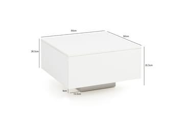 Golnick Sofabord 60 cm med Oppbevaring - Hvit - Møbler - Bord - Sofabord