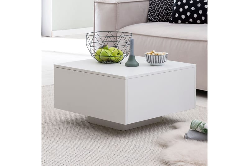 Golnick Sofabord 60 cm med Oppbevaring - Hvit - Møbler - Bord - Sofabord